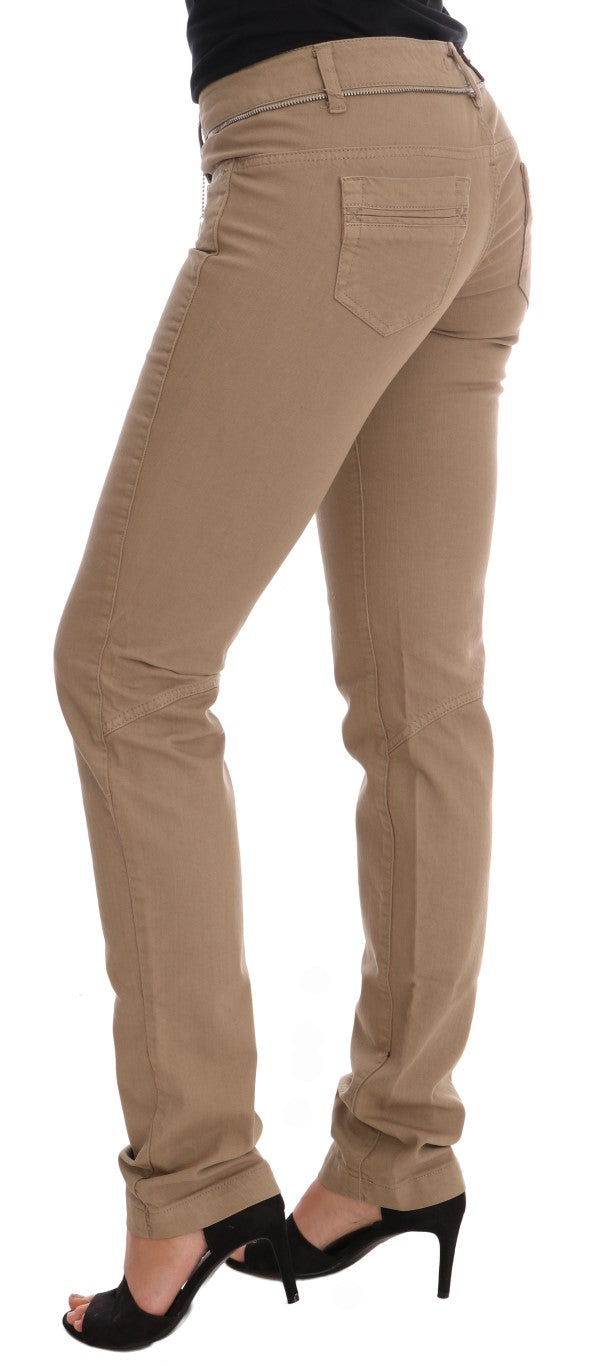 Costume National - Jean slim stretch en coton beige