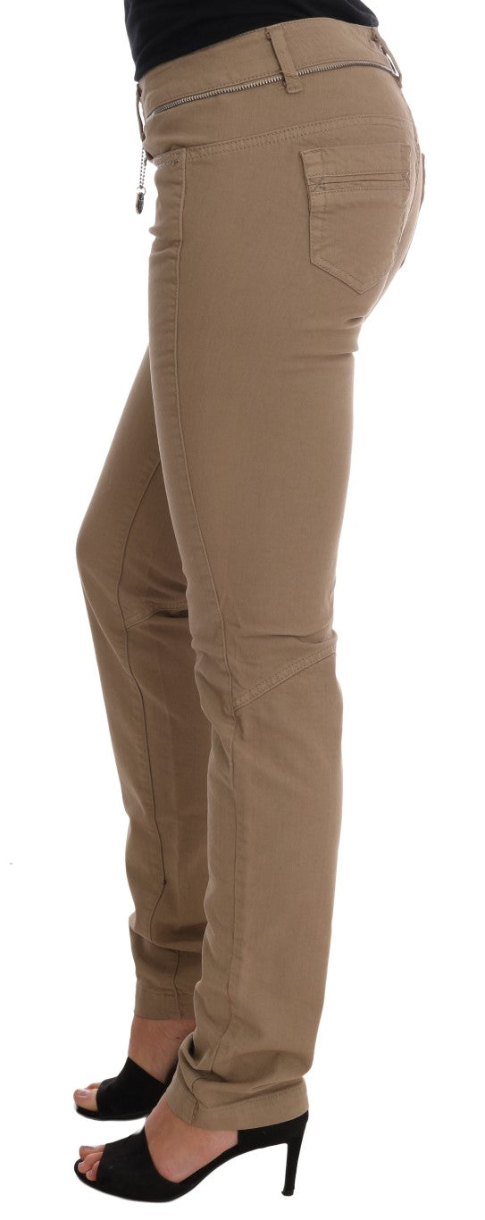 Costume National - Jean slim stretch en coton beige