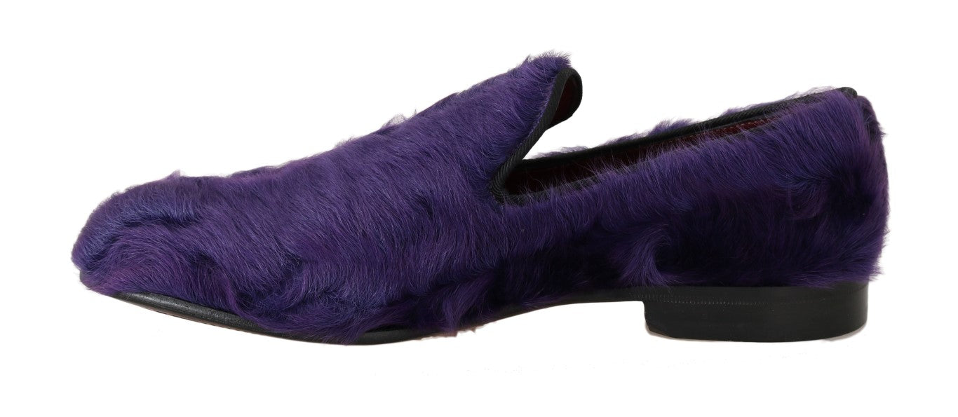 Dolce &amp; Gabbana Mocassins en fourrure de mouton violets en peluche