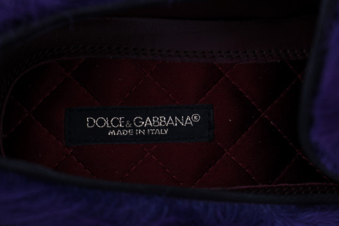 Dolce &amp; Gabbana Mocassins en fourrure de mouton violets en peluche