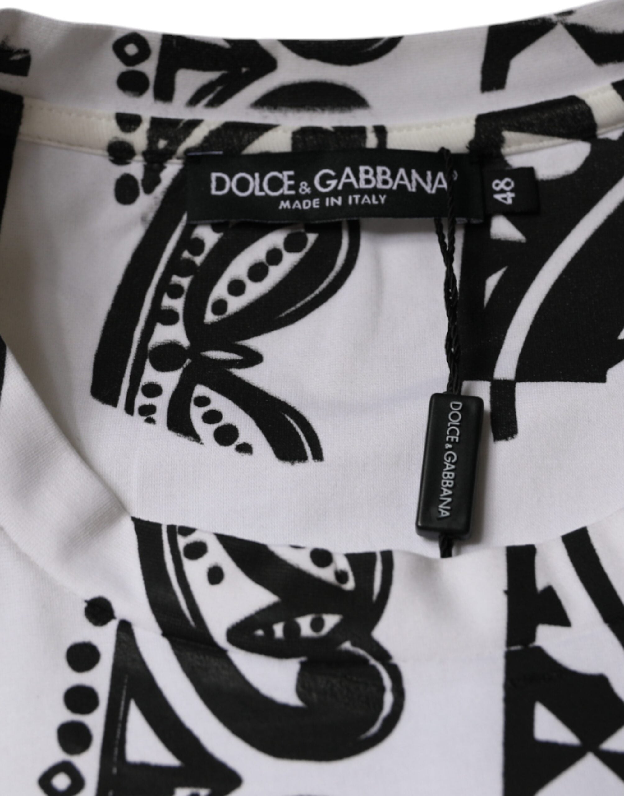 Dolce & Gabbana White Bandana Print Cotton Short Sleeves T-shirt