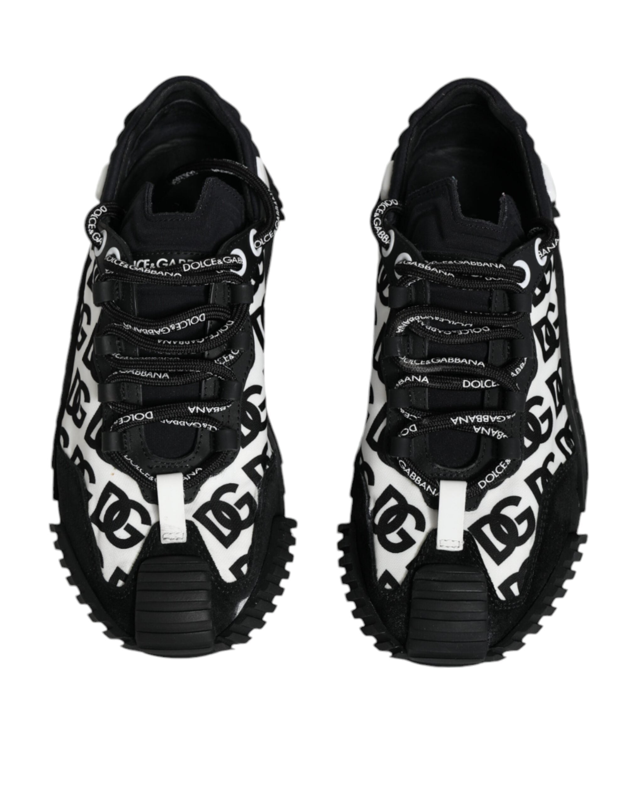 Dolce & Gabbana Black Logo Lace Up Low Top NS1 Sneakers Shoes