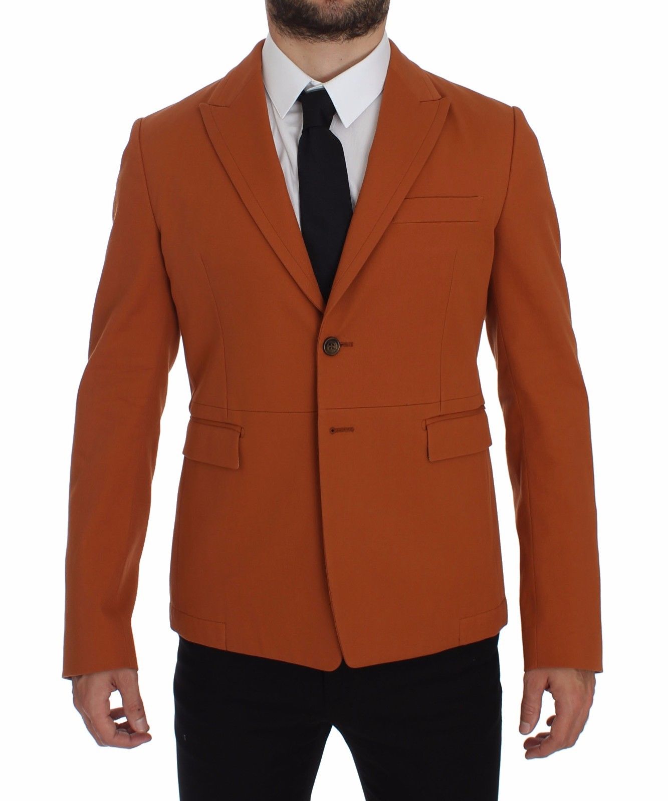 Dolce &amp; Gabbana Blazer décontracté orange élégant en coton mélangé