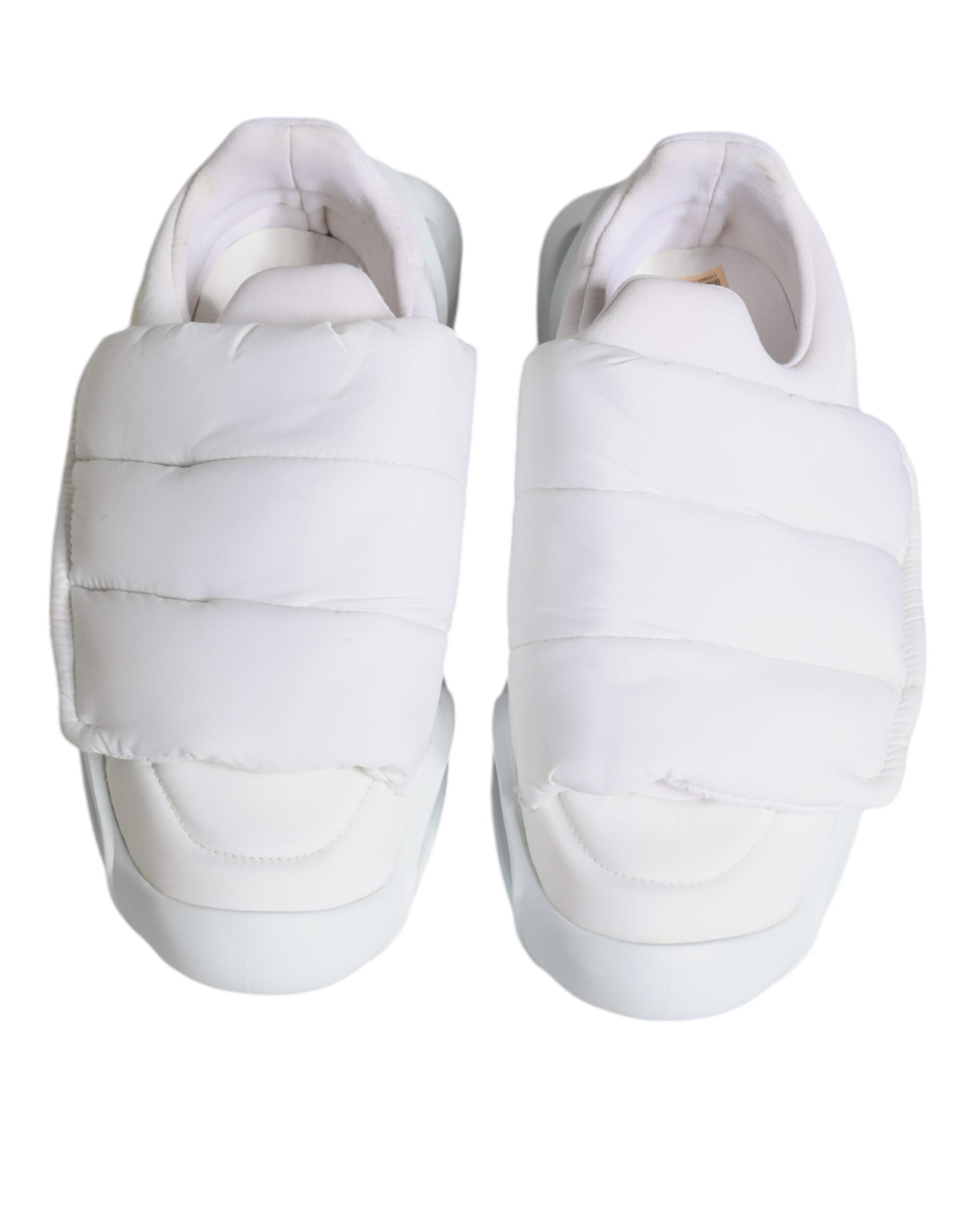 Dolce & Gabbana White Padded Fabric Low Top Sneakers Shoes