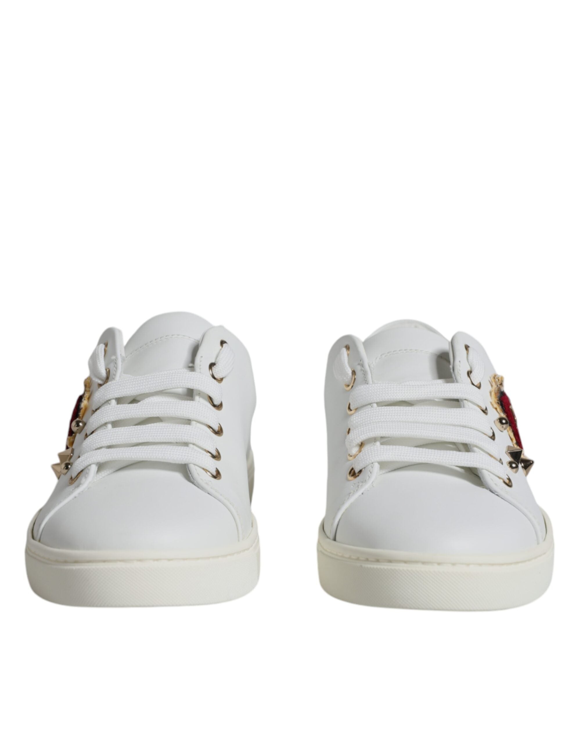 Dolce & Gabbana White Portofino Sacred Heart Sneakers Shoes