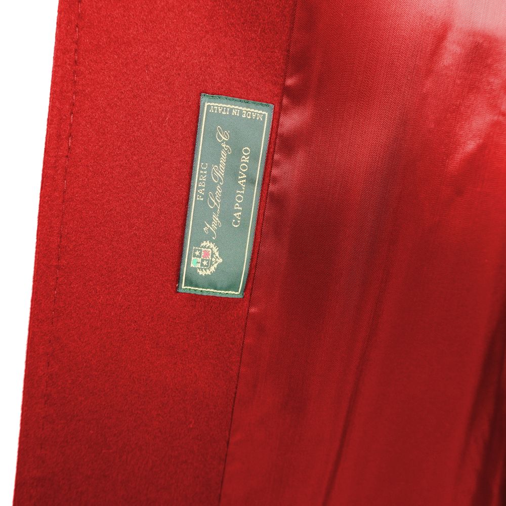 Made in Italy Red Wool Vergine Jackets & Coat