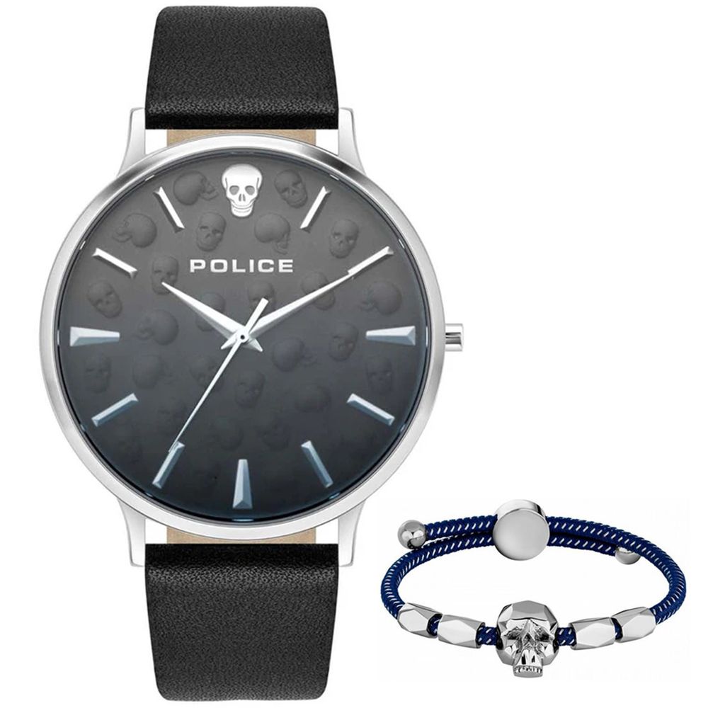 Police Black Leather Watch