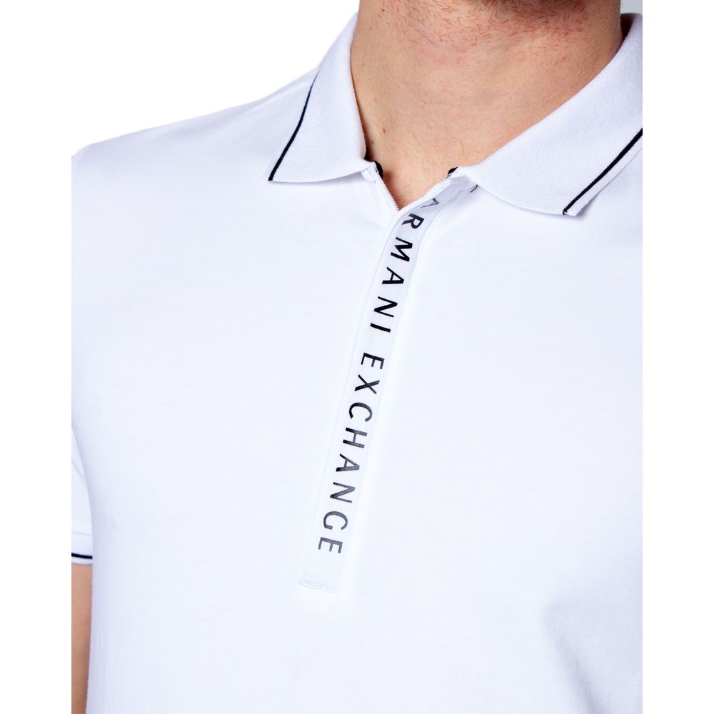 Armani Exchange White Cotton Polo Shirt