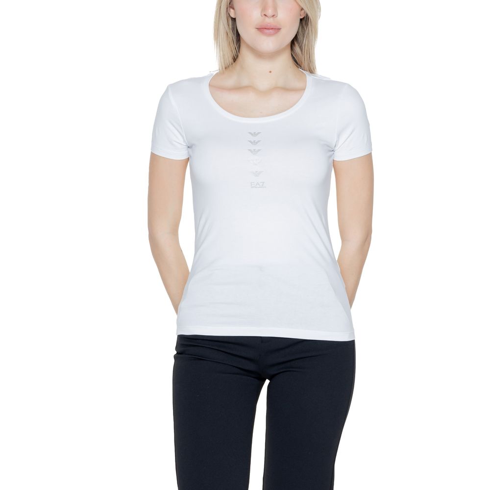 EA7 Emporio Armani White Cotton Tops & T-Shirt