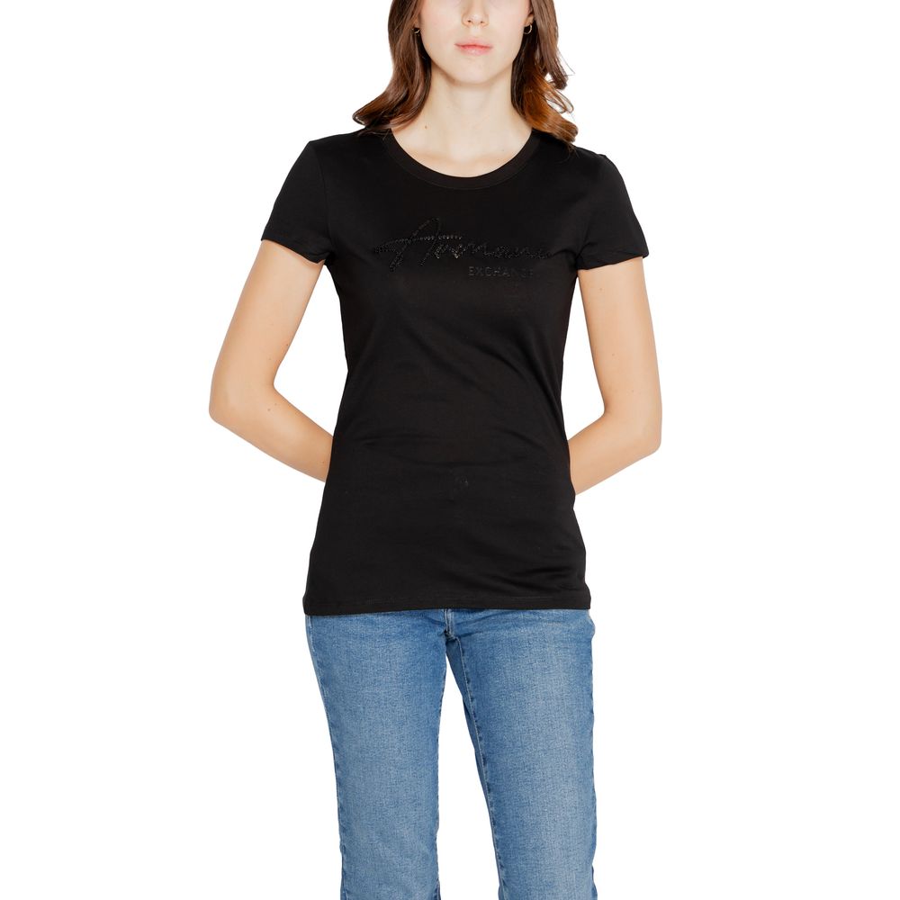 Armani Exchange Black Cotton Tops & T-Shirt