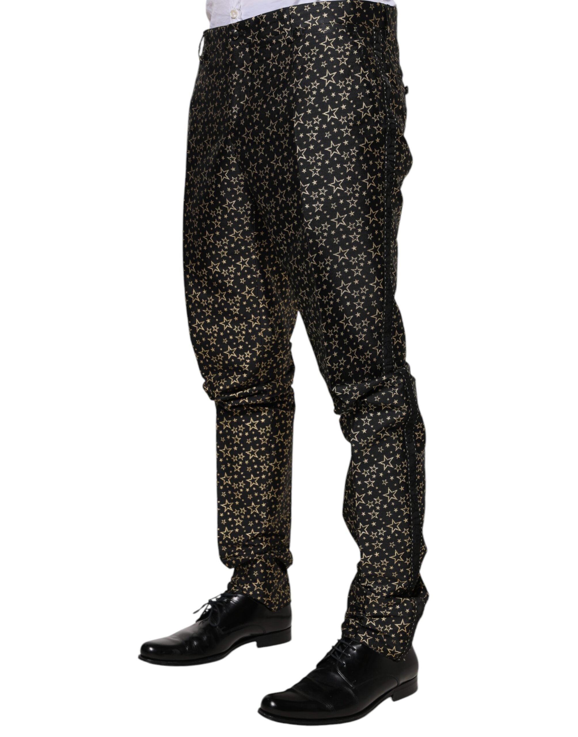 Dolce & Gabbana Black Stars Jacquard SICILIA 2 Piece Suit