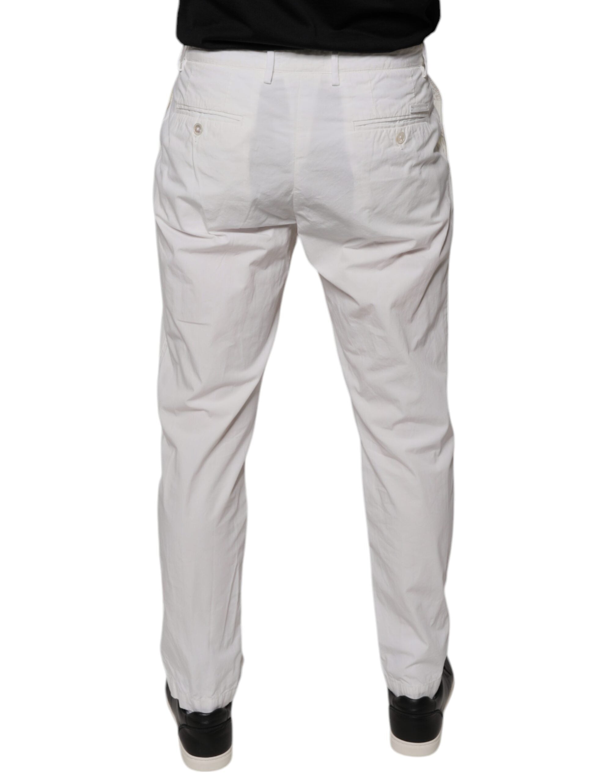 Dolce & Gabbana White Cotton Skinny Dress Pants