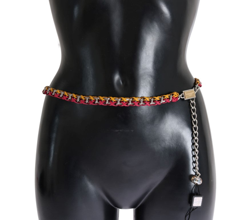 Dolce &amp; Gabbana Ceinture élégante ornée de cristaux multicolores