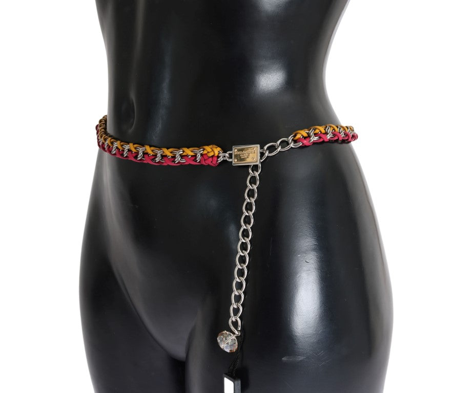 Dolce &amp; Gabbana Ceinture élégante ornée de cristaux multicolores