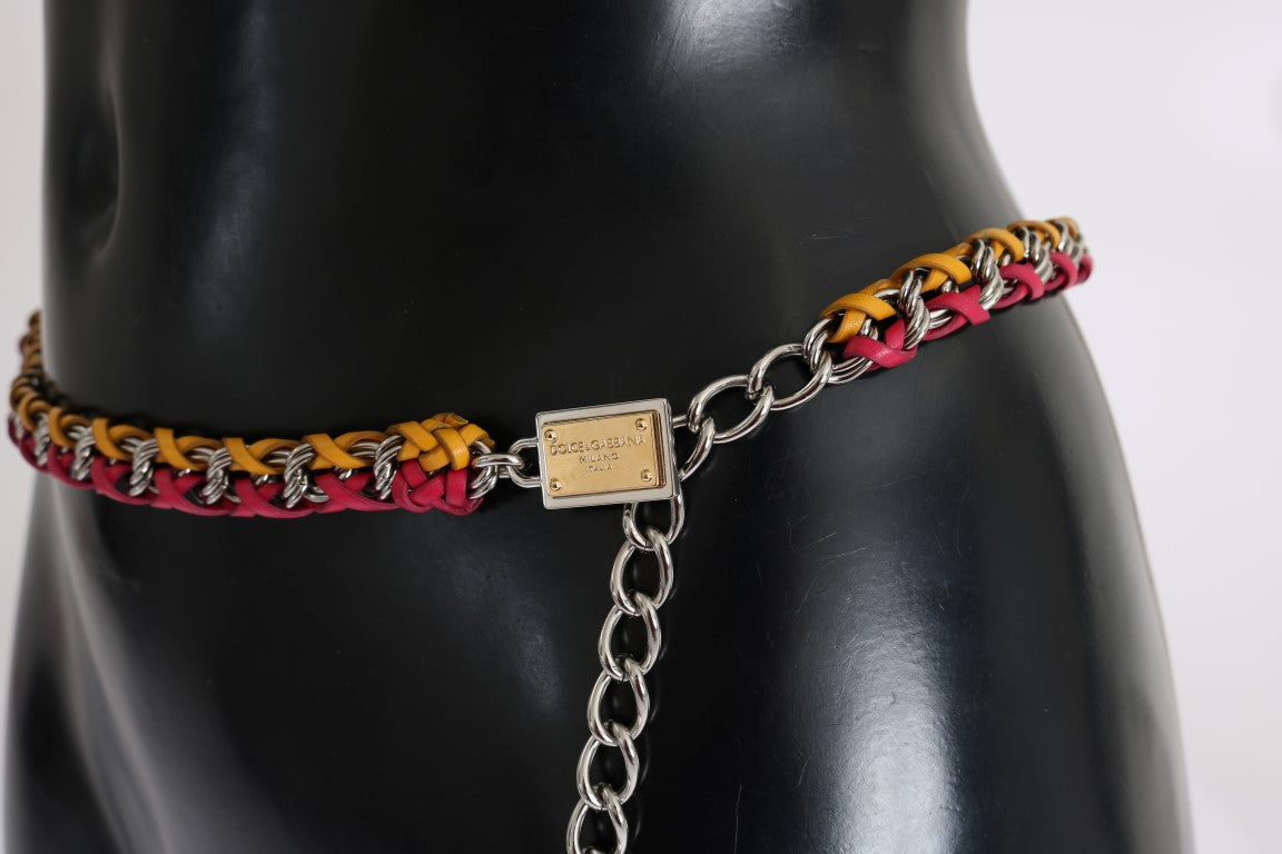 Dolce &amp; Gabbana Ceinture élégante ornée de cristaux multicolores