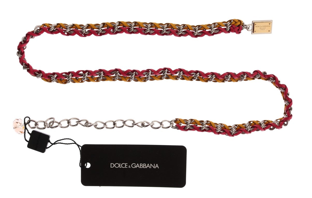 Dolce &amp; Gabbana Ceinture élégante ornée de cristaux multicolores