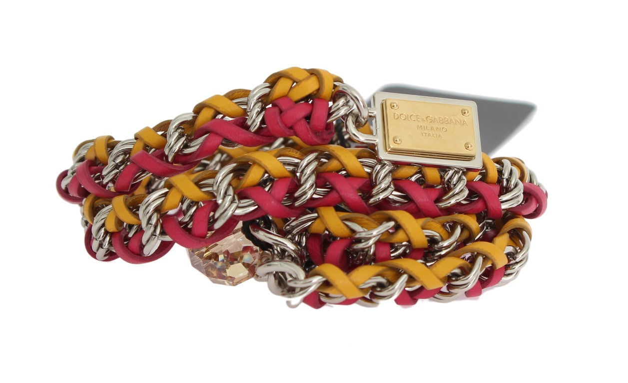 Dolce &amp; Gabbana Ceinture élégante ornée de cristaux multicolores