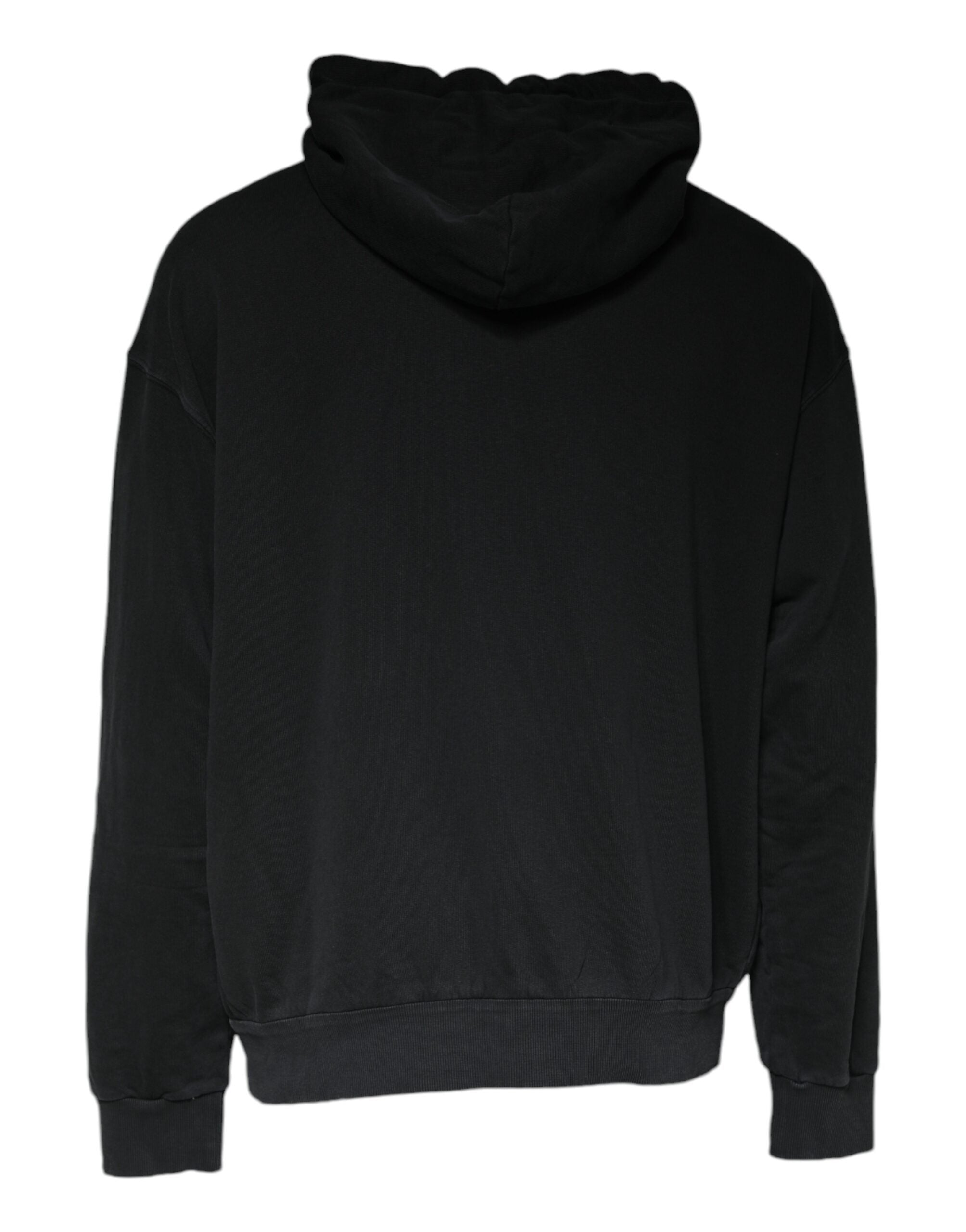 Dolce & Gabbana Black Logo Plaque Hooded Full Zip Sweater