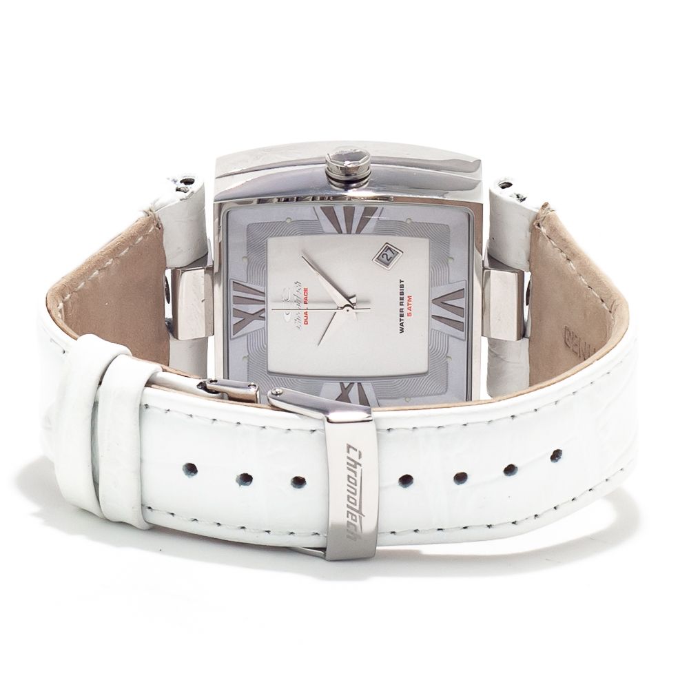 Chronotech White Leather Watch