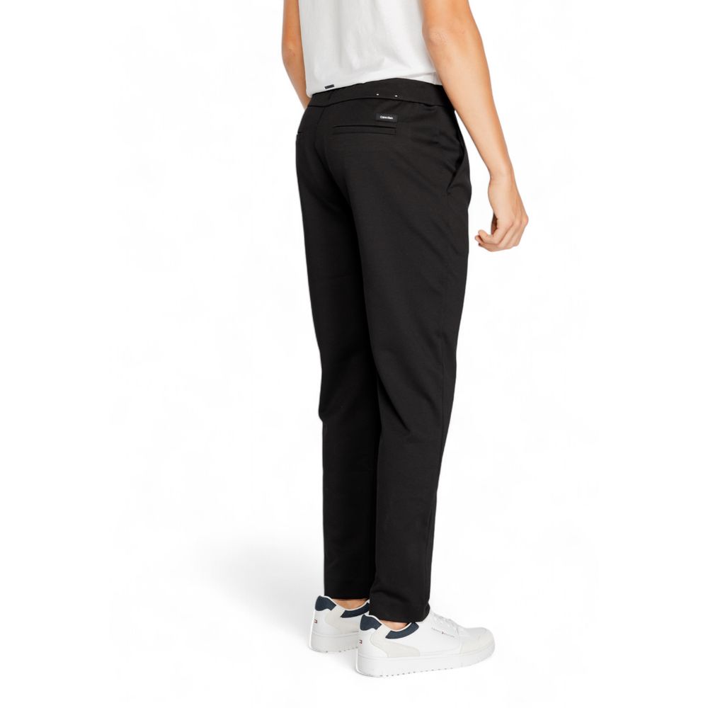 Calvin Klein Black Recycled Polyester Jeans & Pant