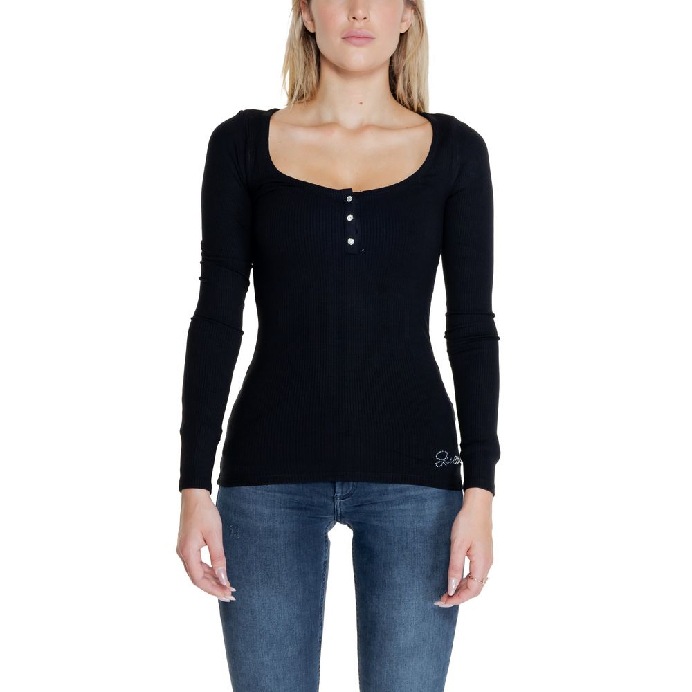 Guess Black Cotton Tops & T-Shirt