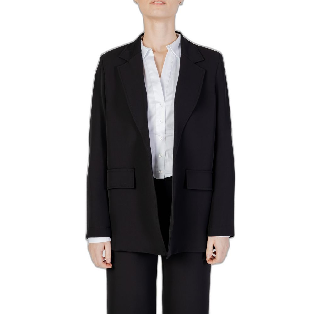 Sandro Ferrone Black Polyester Suits & Blazer