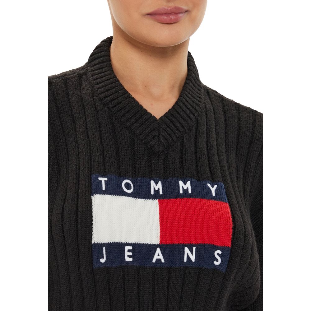 Tommy Hilfiger Jeans Black Recycled Polyester Sweater