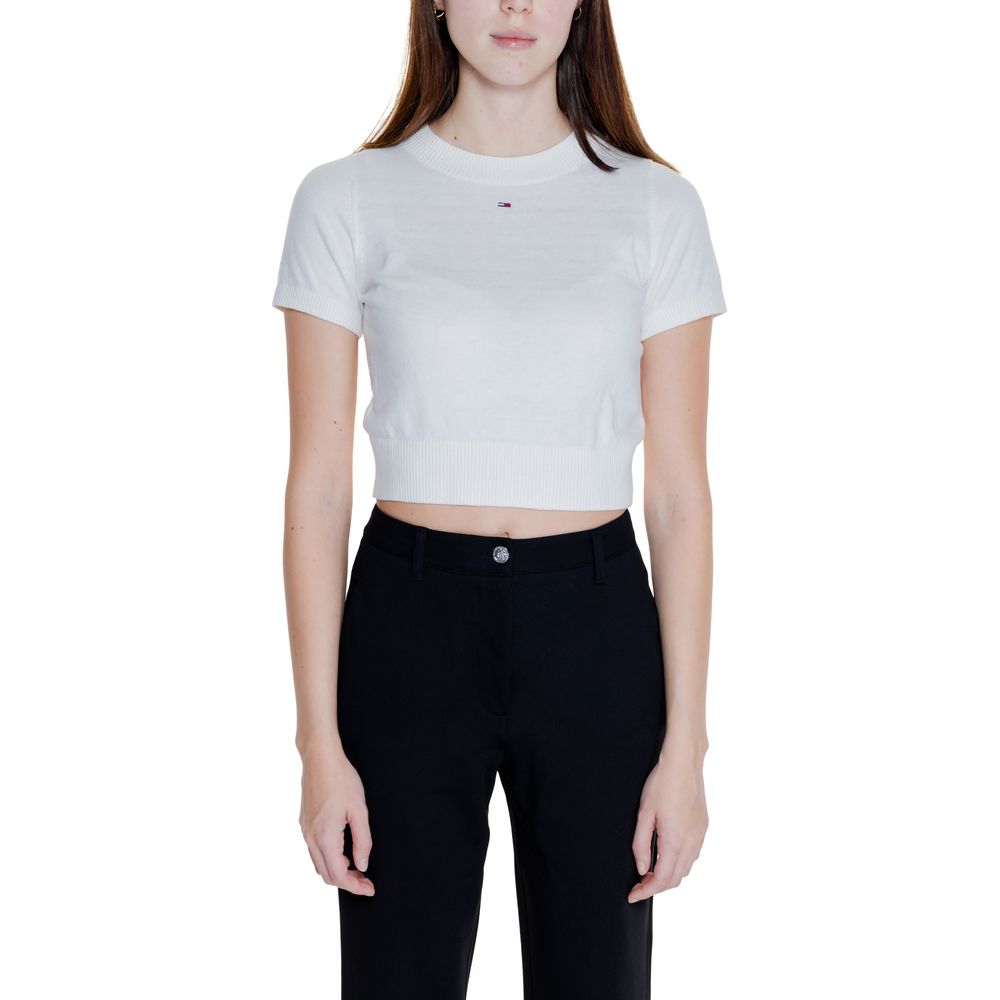 Tommy Hilfiger Jeans White Organic Cotton Tops & T-Shirt