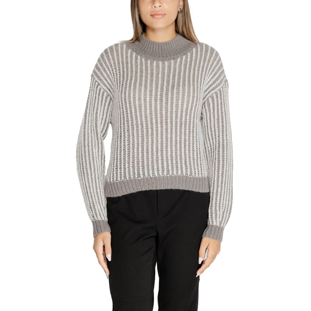 Jacqueline De Yong Gray Polyester Sweater