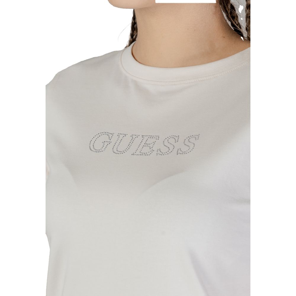 Guess Active Cream Cotton Tops & T-Shirt