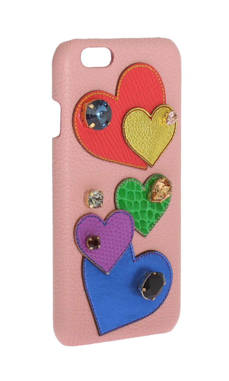 Étui pour iPhone en cuir rose et cristal Dolce &amp; Gabbana Chic