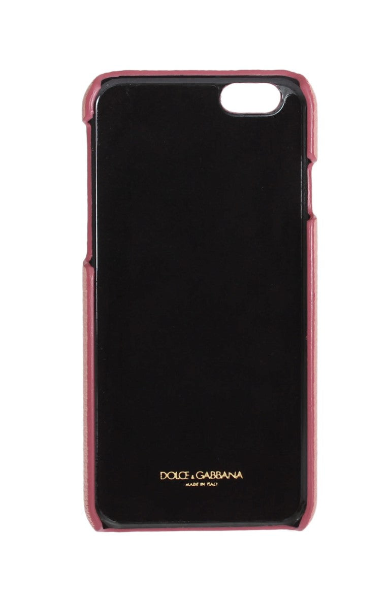 Étui pour iPhone en cuir rose et cristal Dolce &amp; Gabbana Chic