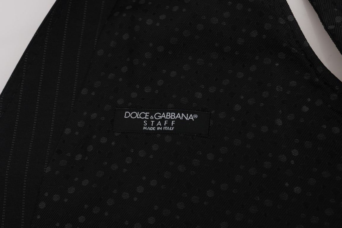 Dolce &amp; Gabbana Gilet élégant à rayures grises pour hommes