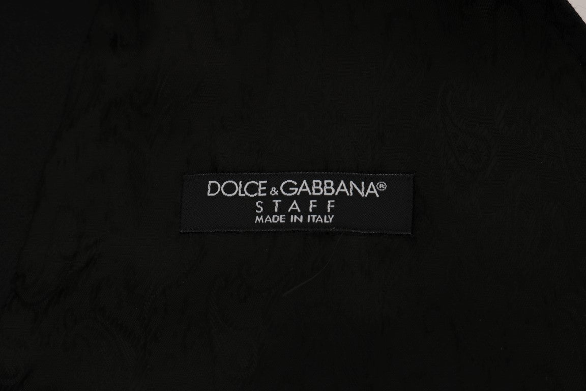 Dolce &amp; Gabbana Gilet noir élégant à simple boutonnage