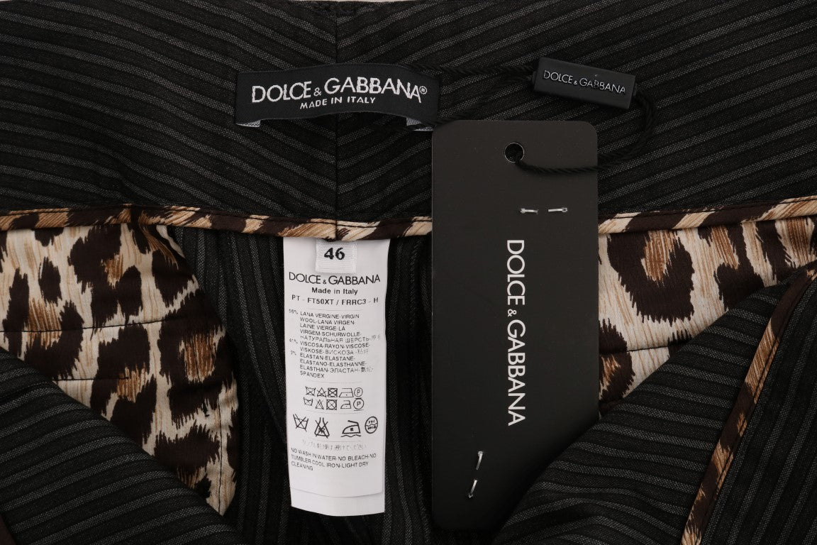 Dolce &amp; Gabbana Pantalon habillé élégant à rayures coupe slim