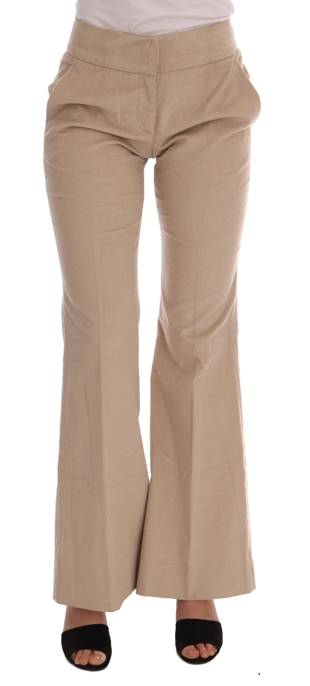 Ermanno Scervino Pantalon évasé bootcut beige chic