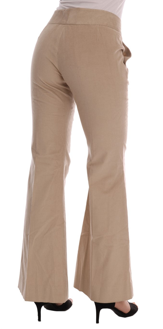 Ermanno Scervino Pantalon évasé bootcut beige chic