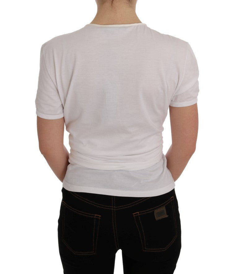 Dolce & Gabbana T-shirt en soie et coton blanc