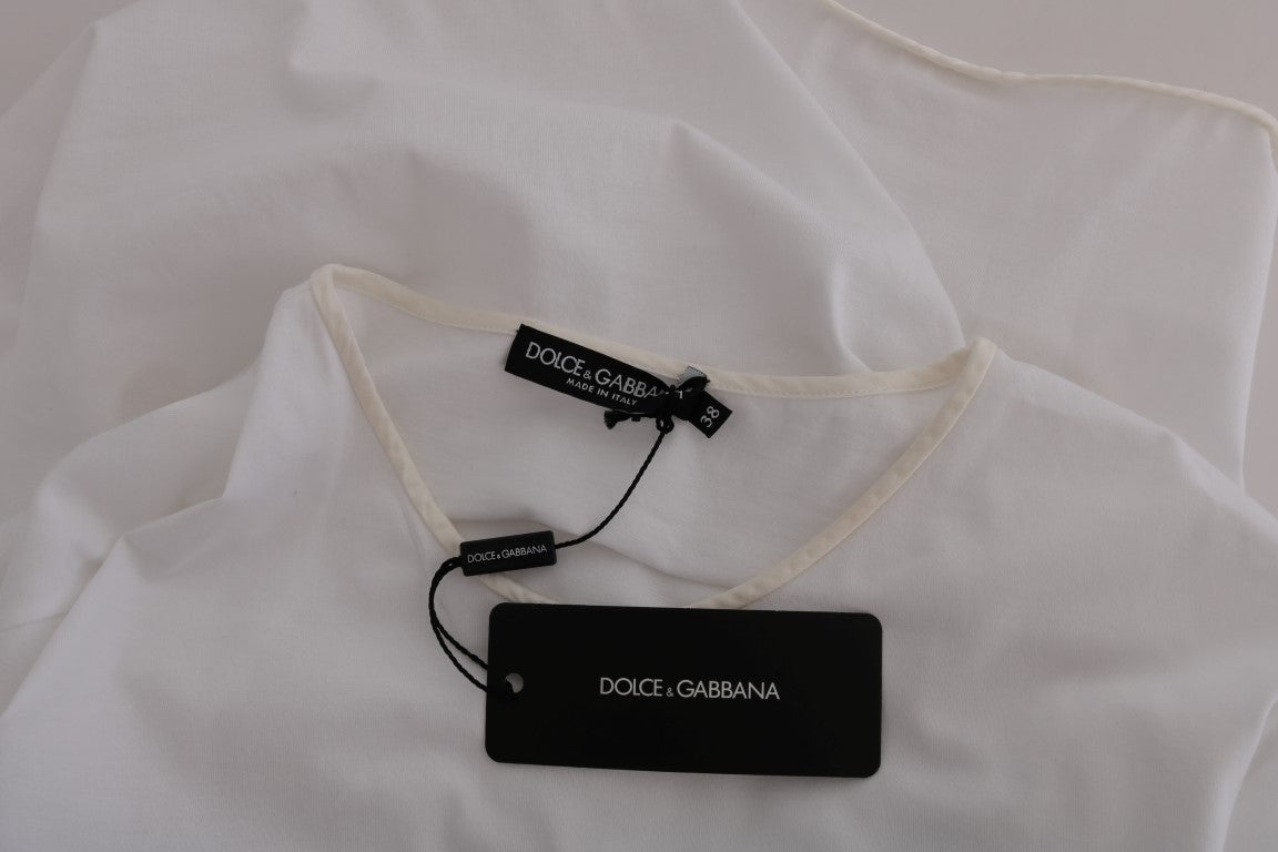 Dolce & Gabbana T-shirt en soie et coton blanc