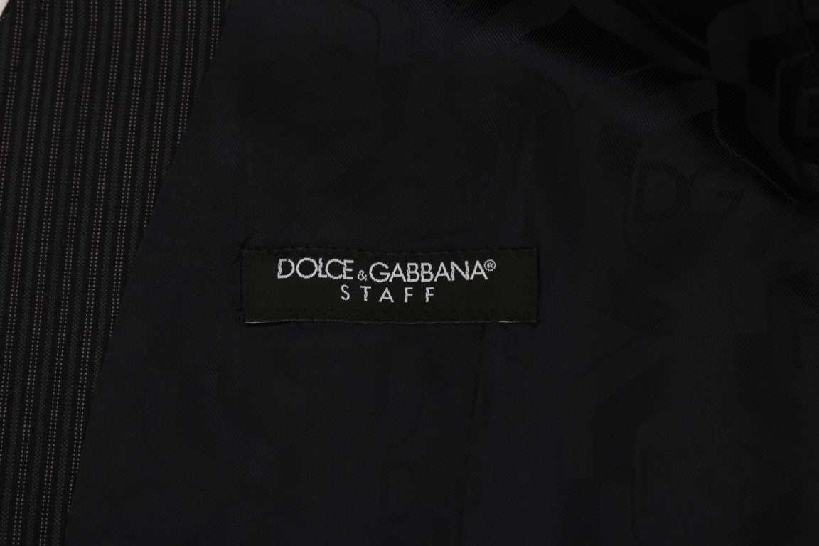 Dolce &amp; Gabbana Gilet élégant en laine mélangée à rayures grises