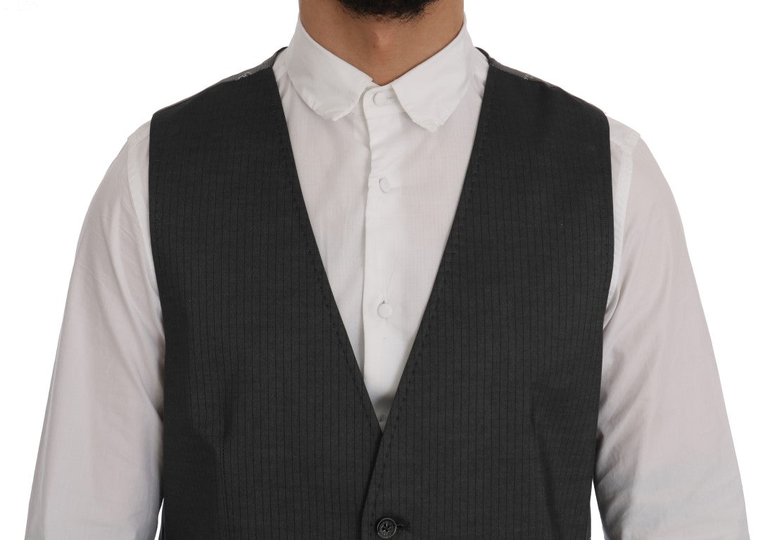 Dolce &amp; Gabbana Gilet élégant gris à simple boutonnage