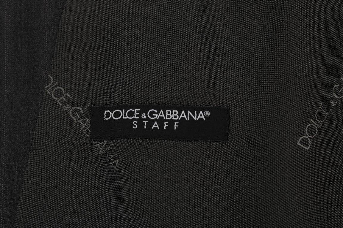 Dolce &amp; Gabbana Gilet élégant à simple boutonnage à rayures grises