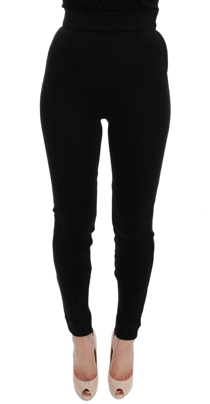 Dolce & Gabbana Elegant Black High Waist Stretch Tights