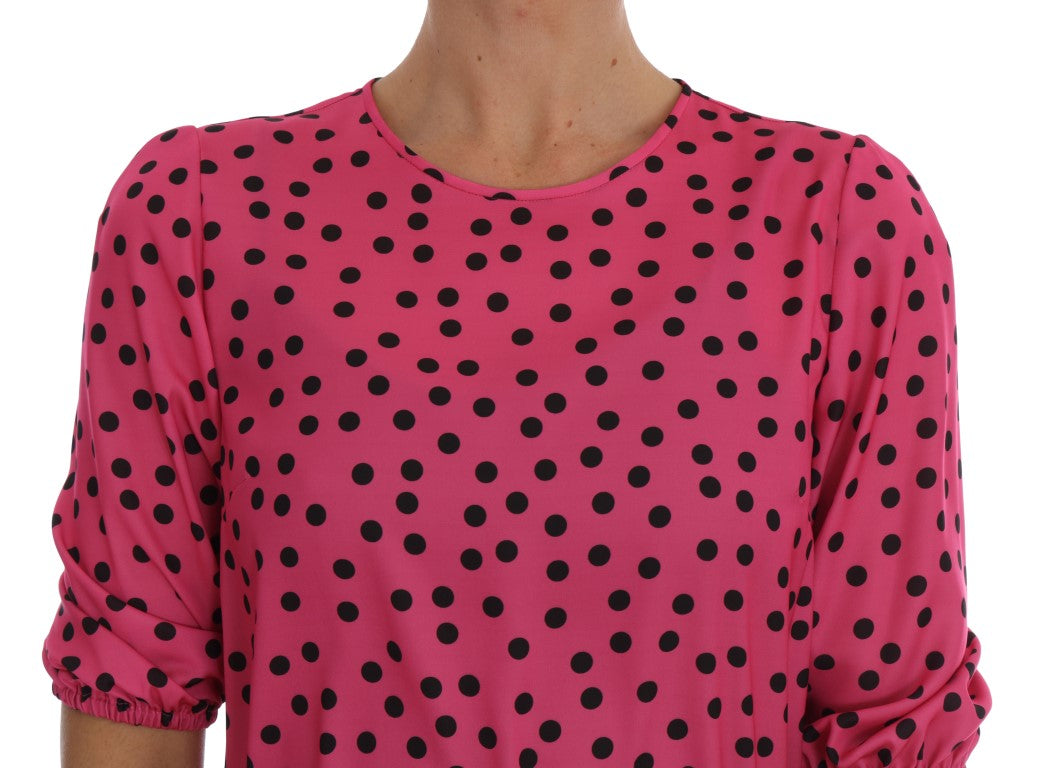 Dolce &amp; Gabbana Chic Blouse en soie à pois rose