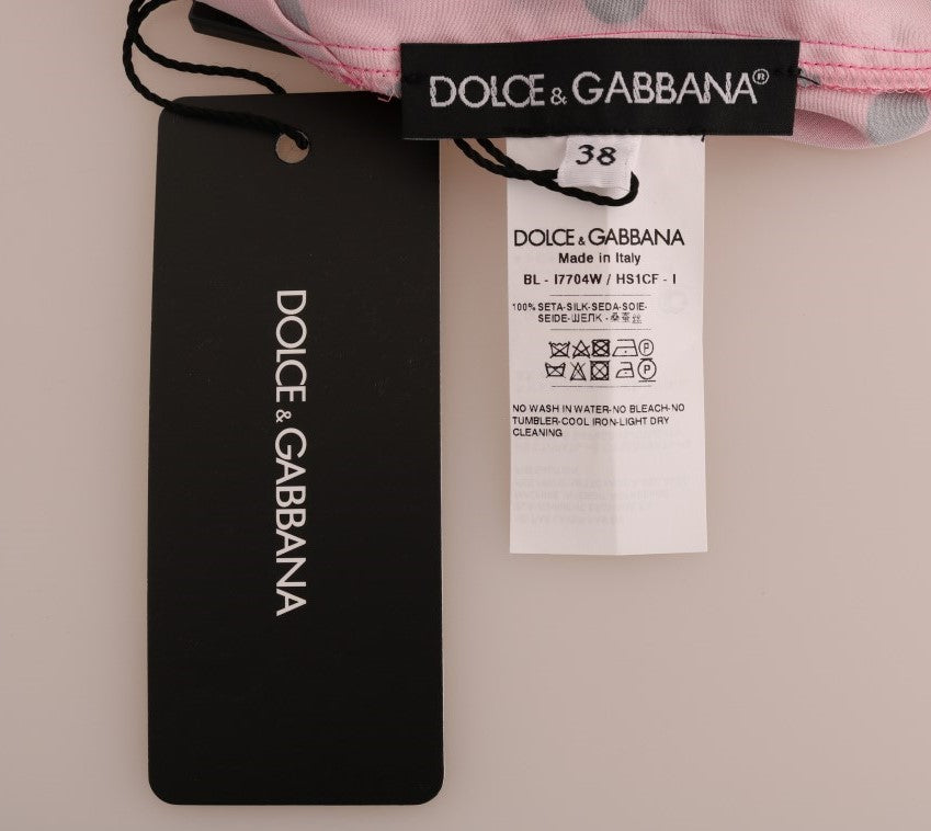 Dolce &amp; Gabbana Chic Blouse en soie à pois rose