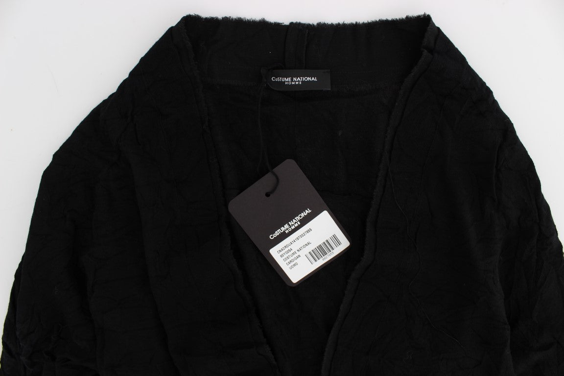 Costume National Cardigan élégant en laine mérinos noire