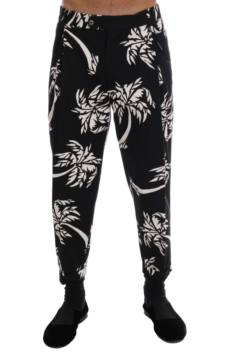 Dolce &amp; Gabbana Pantalon élégant à la cheville à imprimé arbre