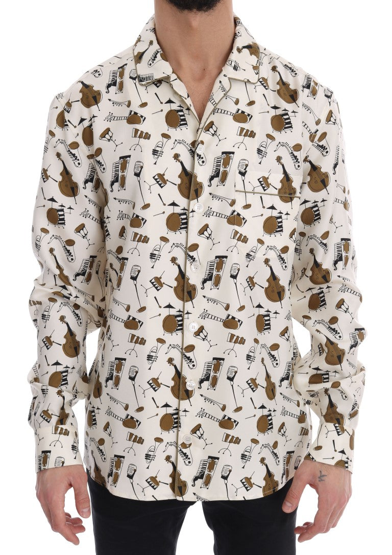 Chemise décontractée en soie exclusive Dolce &amp; Gabbana pour hommes - JAZZ Motive