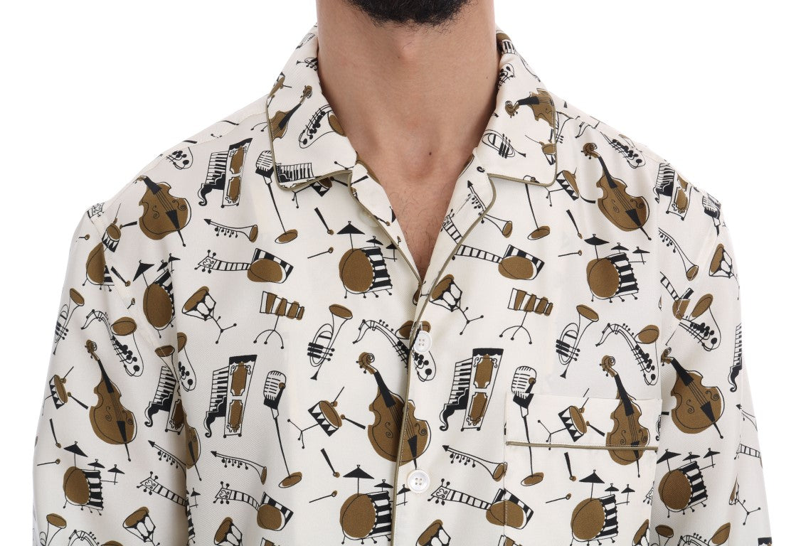 Chemise décontractée en soie exclusive Dolce &amp; Gabbana pour hommes - JAZZ Motive