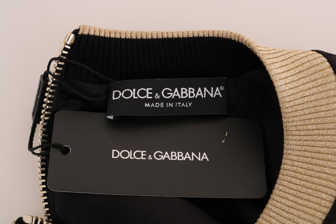 Dolce &amp; Gabbana Pull en brocart noir à paillettes Enchanted